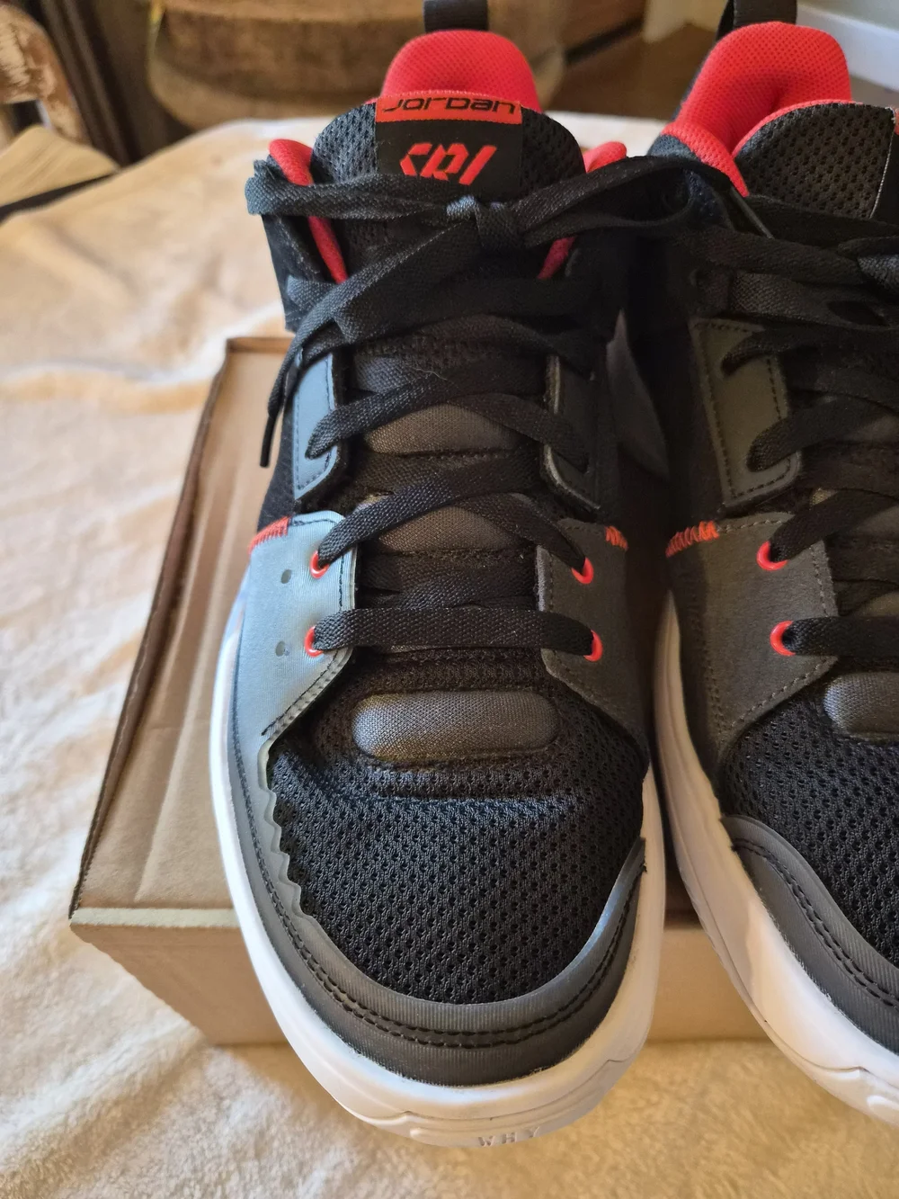 Jordan One Take 5 Men’s 11.5 Black Habanero Red Basketball Shoes FD2335-006